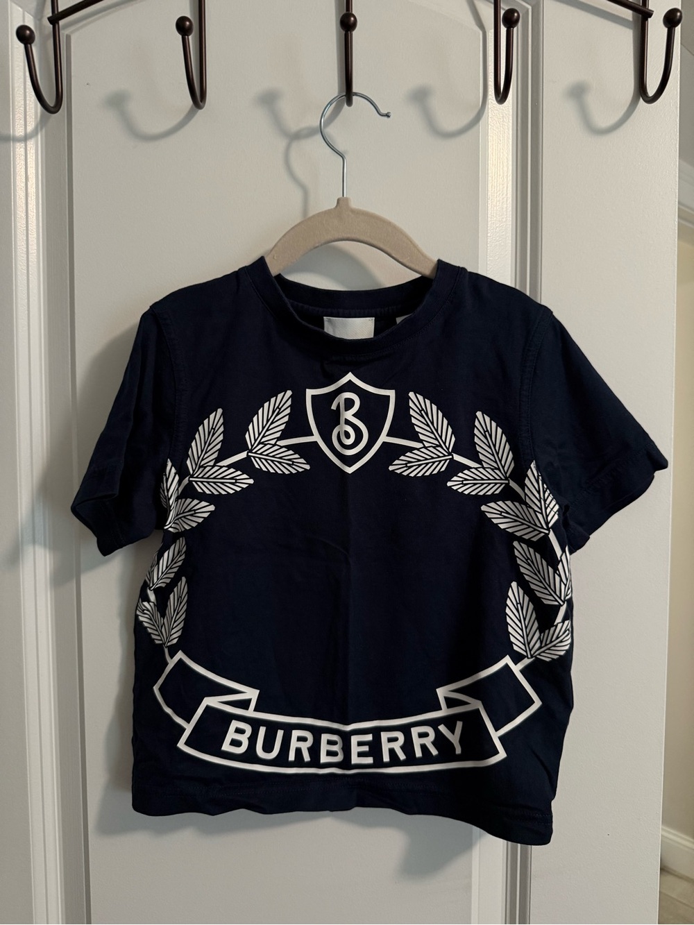 Burberry Navy White Crest Tee - Kids